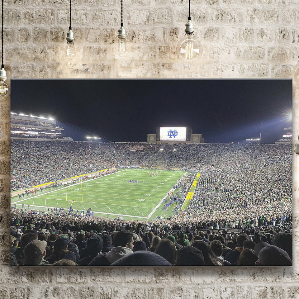Notre Dame Stadium Canvas Prints Notre Dame Fighting Irish,Sport Stadium Art Prints, Fan Gift, Wall Decor
