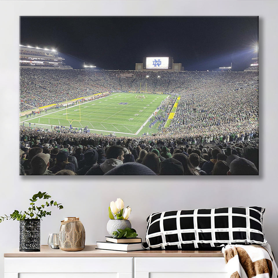 Notre Dame Stadium Canvas Prints Notre Dame Fighting Irish,Sport Stadium Art Prints, Fan Gift, Wall Decor