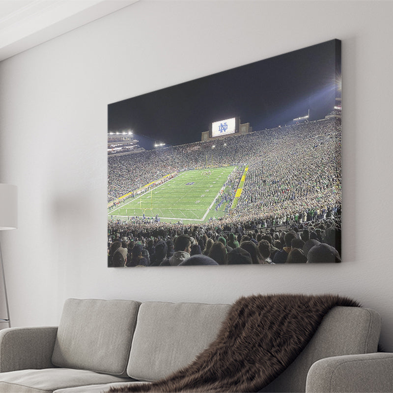 Notre Dame Stadium Canvas Prints Notre Dame Fighting Irish,Sport Stadium Art Prints, Fan Gift, Wall Decor