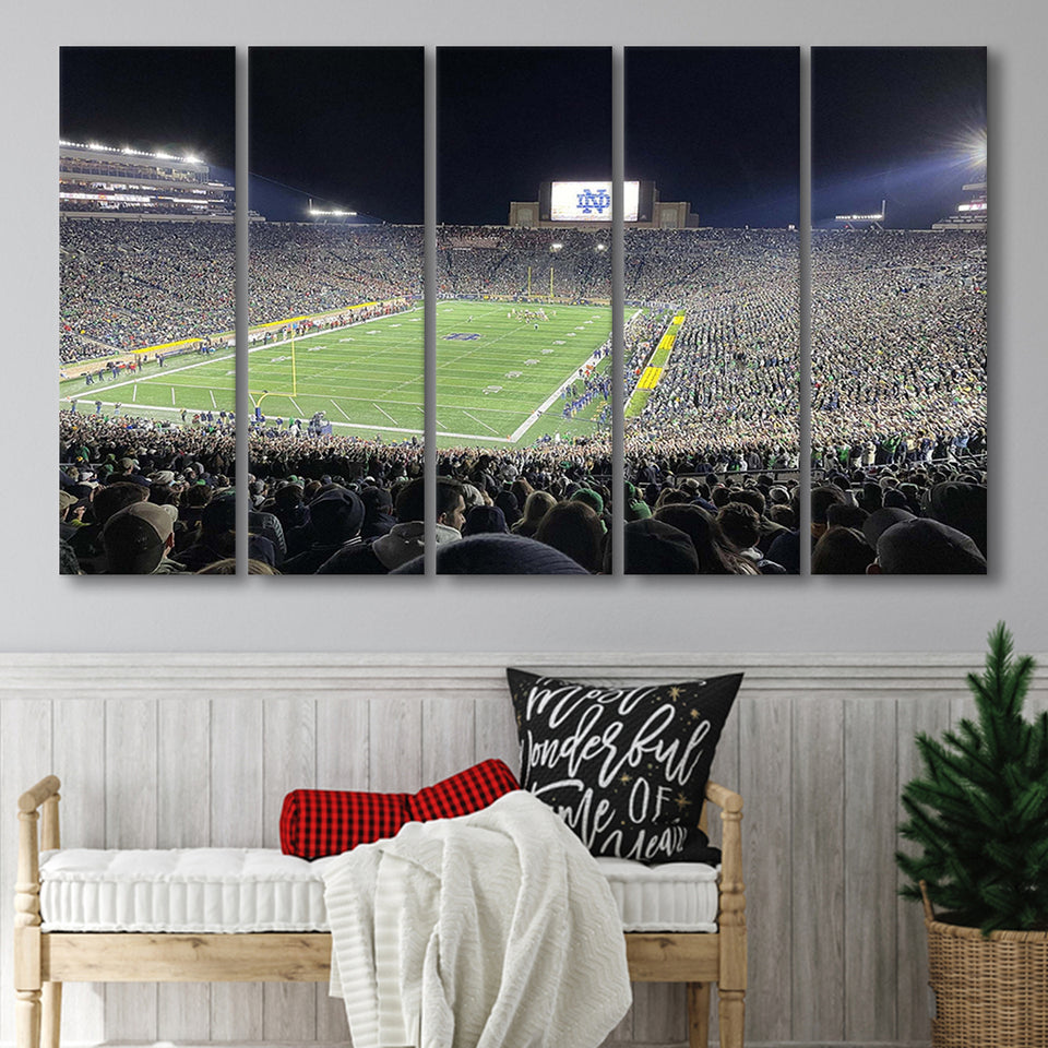 Notre Dame Stadium Canvas Prints Notre Dame Fighting Irish,Multi Panels B,Sport Stadium Art Prints, Fan Gift