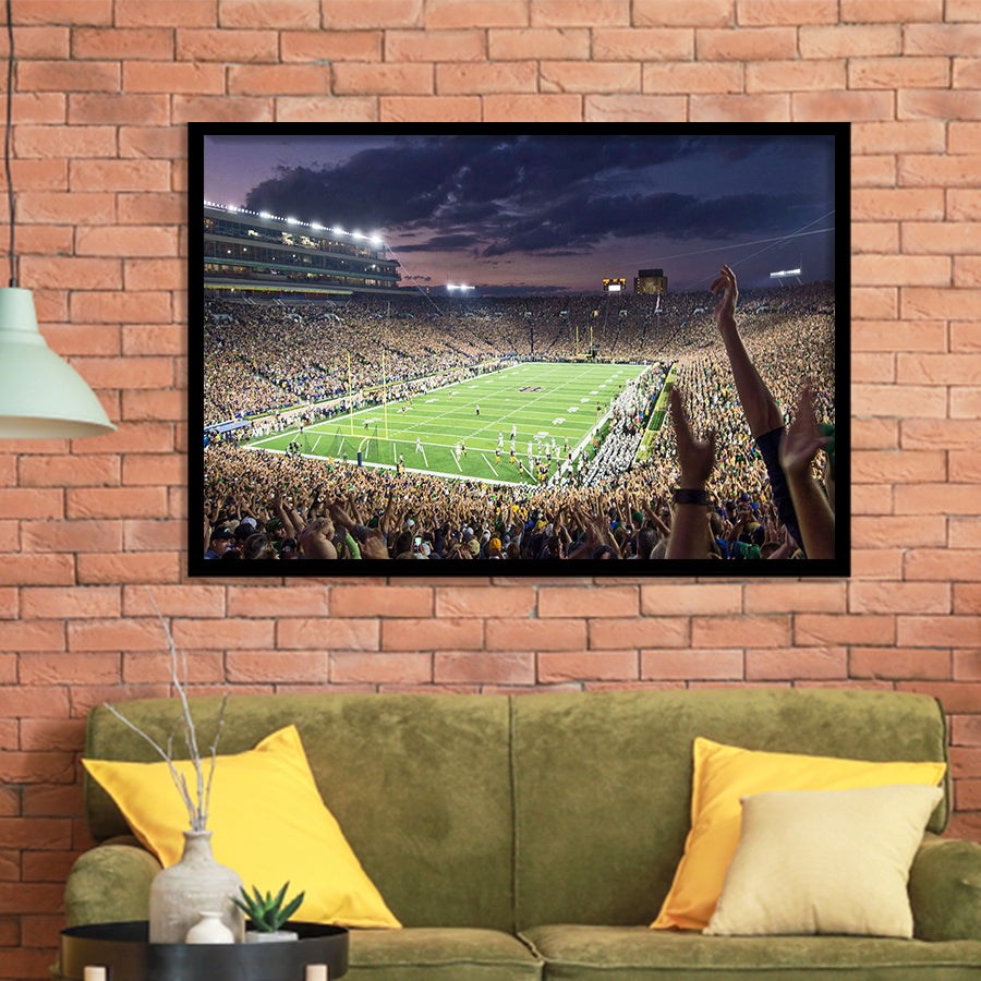Notre Dame Stadium, Stadium Canvas, Sport Art, Gift for him, Framed Art Prints Wall Art Decor, Framed Picture