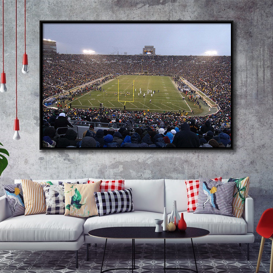 Notre Dame Stadium Framed Canvas Prints Wall Art American Football Stadium,Sport Stadium Art Prints, Fan Gift
