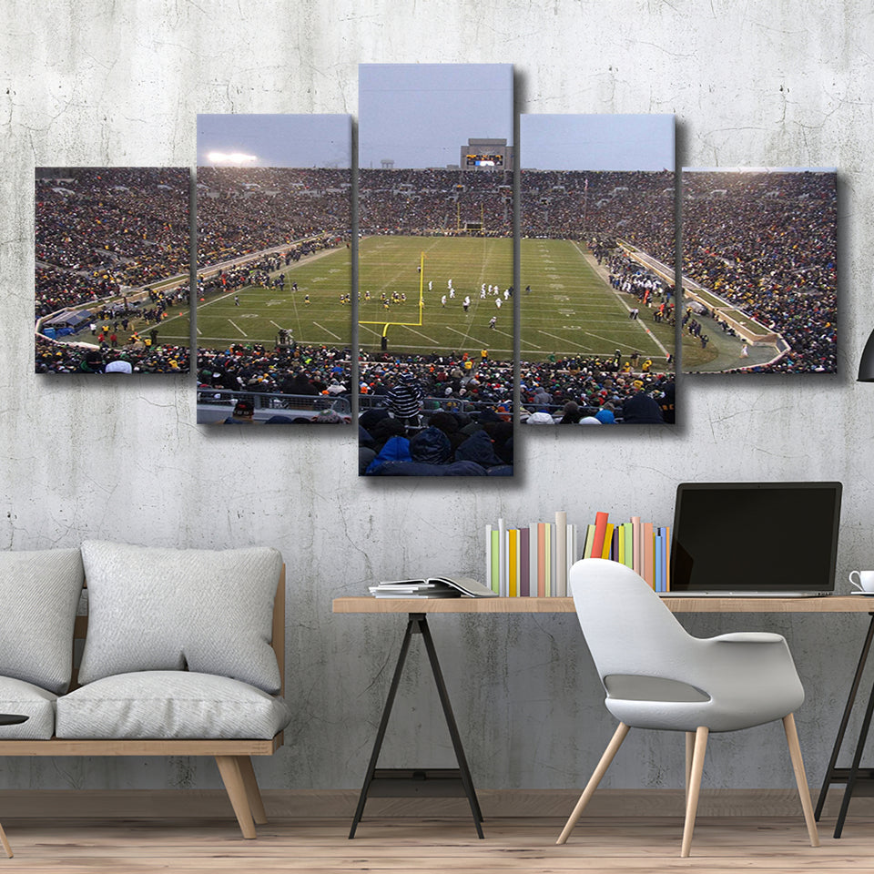 Notre Dame Stadium Wall Art American Football Stadium,Multi Panels,Sport Stadium Art Prints, Fan Gift