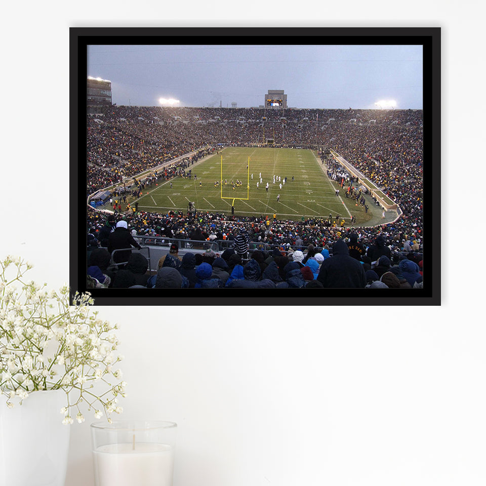 Notre Dame Stadium Framed Canvas Prints Wall Art American Football Stadium,Sport Stadium Art Prints, Fan Gift