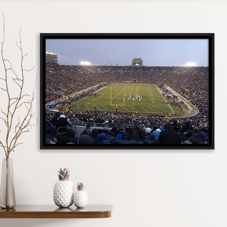 Notre Dame Stadium Framed Canvas Prints Wall Art American Football Stadium,Sport Stadium Art Prints, Fan Gift