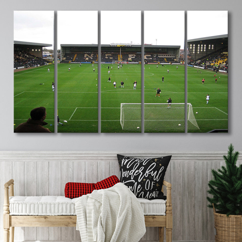 Notts County Wall Art Meadow Lane Stadium Canvas Prints Football,Multi Panels B,Sport Stadium Art Prints, Fan Gift