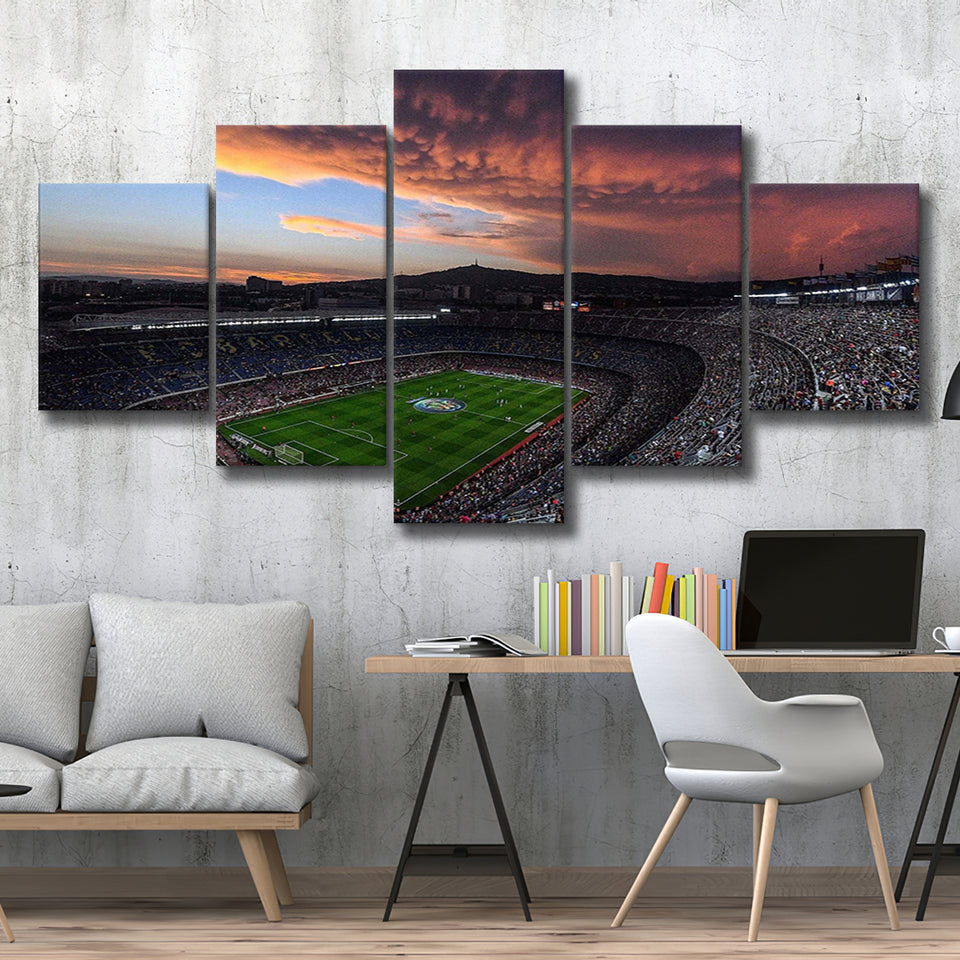 Nou Camp Stadium Canvas Prints Art Barcelona Stadium Wall Decor,Multi Panels,Sport Stadium Art Prints, Fan Gift