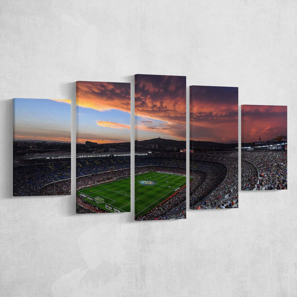 Nou Camp Stadium Canvas Prints Art Barcelona Stadium Wall Decor,Multi Panels,Sport Stadium Art Prints, Fan Gift