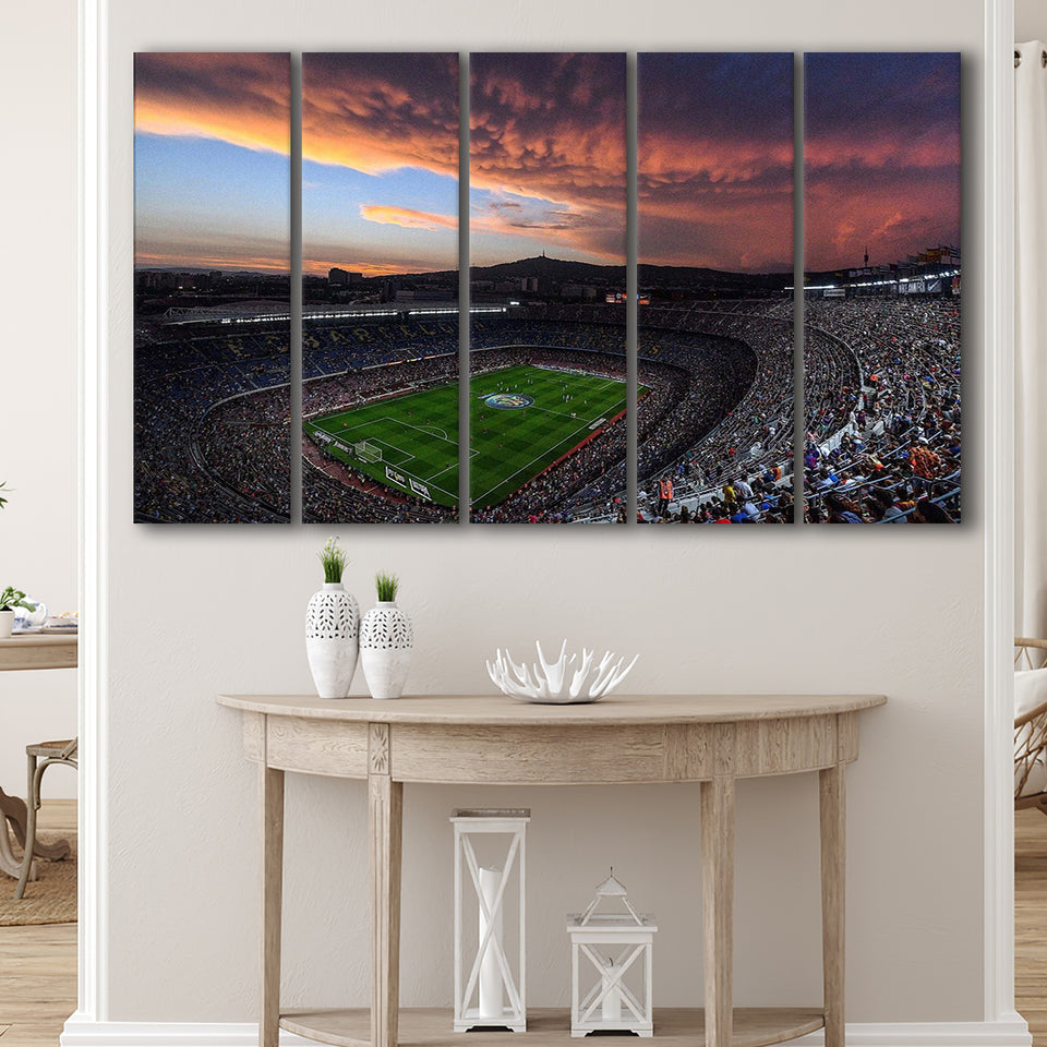 Nou Camp Stadium Canvas Prints Art Barcelona Stadium Wall Decor,Multi Panels B,Sport Stadium Art Prints, Fan Gift