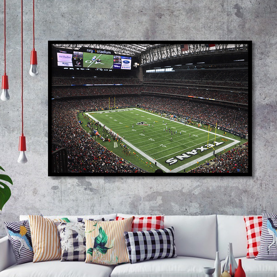 Nrg Stadium in Houston, Stadium Canvas, Sport Art, Gift for him, Framed Art Prints Wall Art Decor, Framed Picture