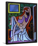 Nude In A Red Armchair By Pablo Picasso-Art Print,Frame Art,Plexiglass Cover