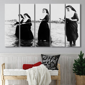 Vintage Fishing Decor Black White Canvas Prints Wall Art - Painting Pr –  UnixCanvas