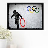 Olympic Rings Thug Thief Framed Canvas Prints Wall Art Decor - Painting Canvas, Floating Frame, Framed Picture