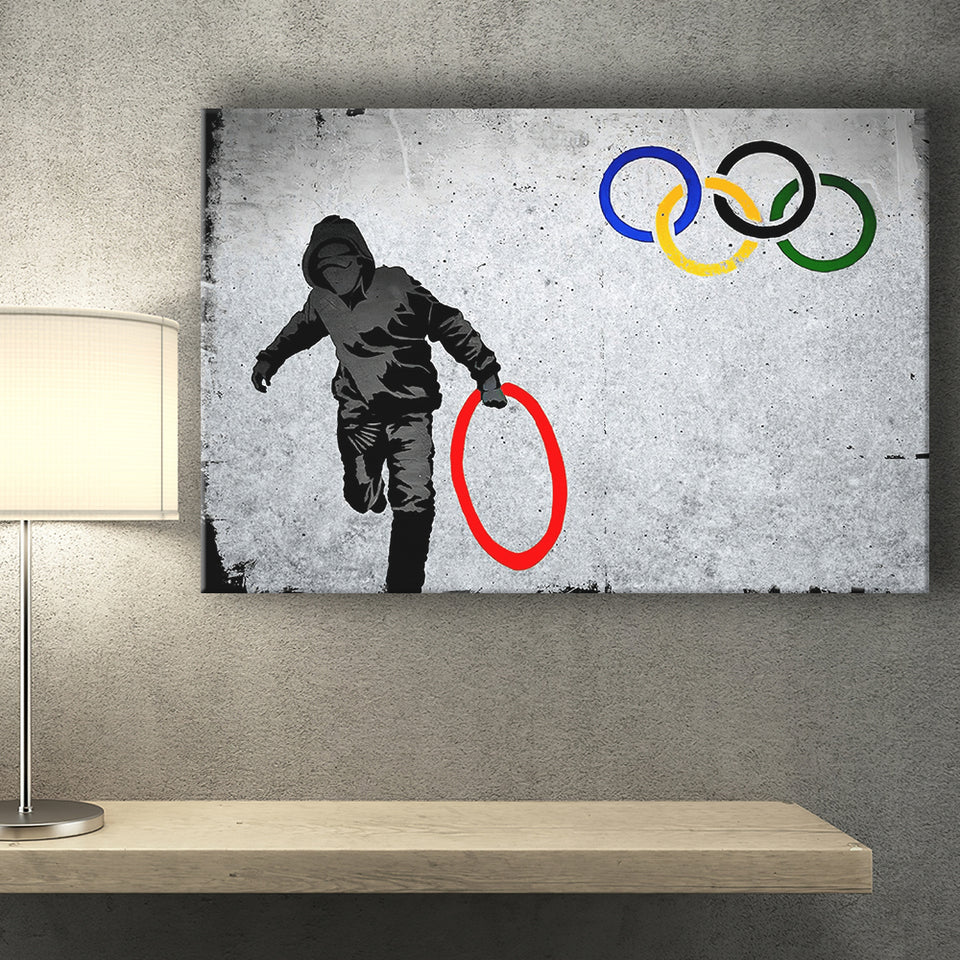 Olympic Rings Thug Thief Canvas Prints Wall Art Decor - Painting Canvas, Home Decor, Art Print, Art For Sale