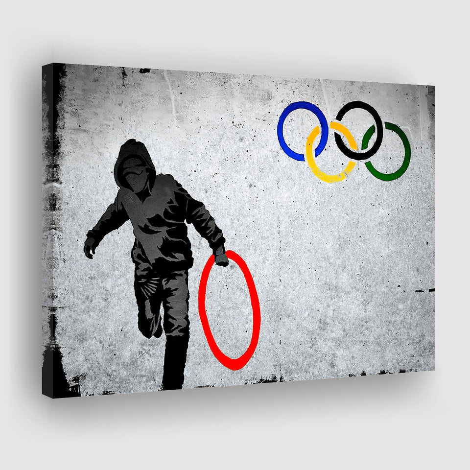 Olympic Rings Thug Thief Canvas Prints Wall Art Decor - Painting Canvas, Home Decor, Art Print, Art For Sale