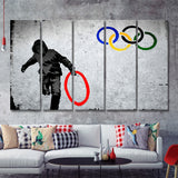 Olympic Rings Thug Thief Canvas 5 Piece B Prints Wall Art Decor - Painting Canvas, Multi Panels, Canvas Prints