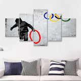 Olympic Rings Thug Thief Canvas 5 Pieces Prints Wall Art Decor - Painting Canvas, Multi Panels, Canvas Print
