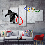Olympic Rings Thug Thief Canvas 5 Pieces Prints Wall Art Decor - Painting Canvas, Multi Panels, Canvas Print