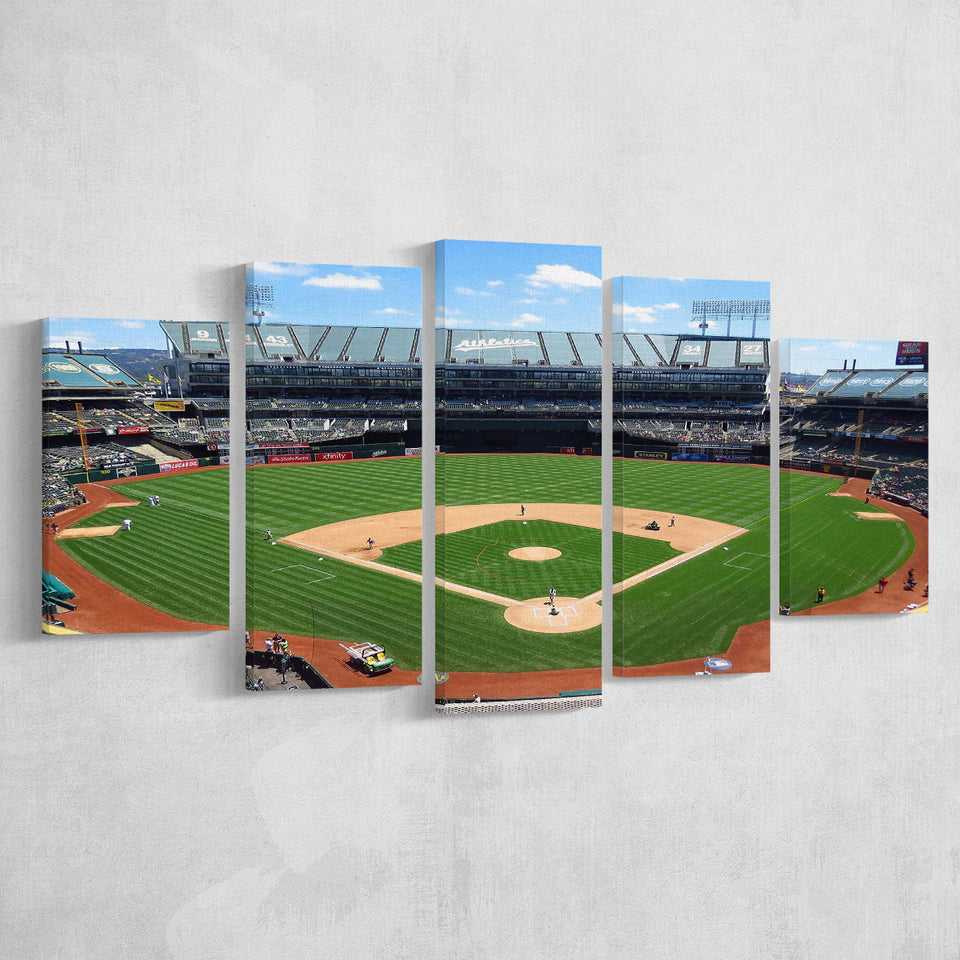 Oakland Athletics Stadium Canvas Prints Oakland Coliseum Wall Art Baseball,Multi Panels,Sport Stadium Art Prints, Fan Gift