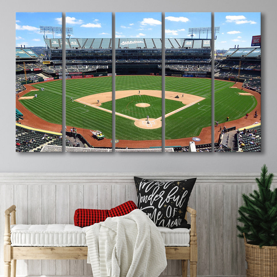 Oakland Athletics Stadium Canvas Prints Oakland Coliseum Wall Art Baseball,Multi Panels B,Sport Stadium Art Prints, Fan Gift