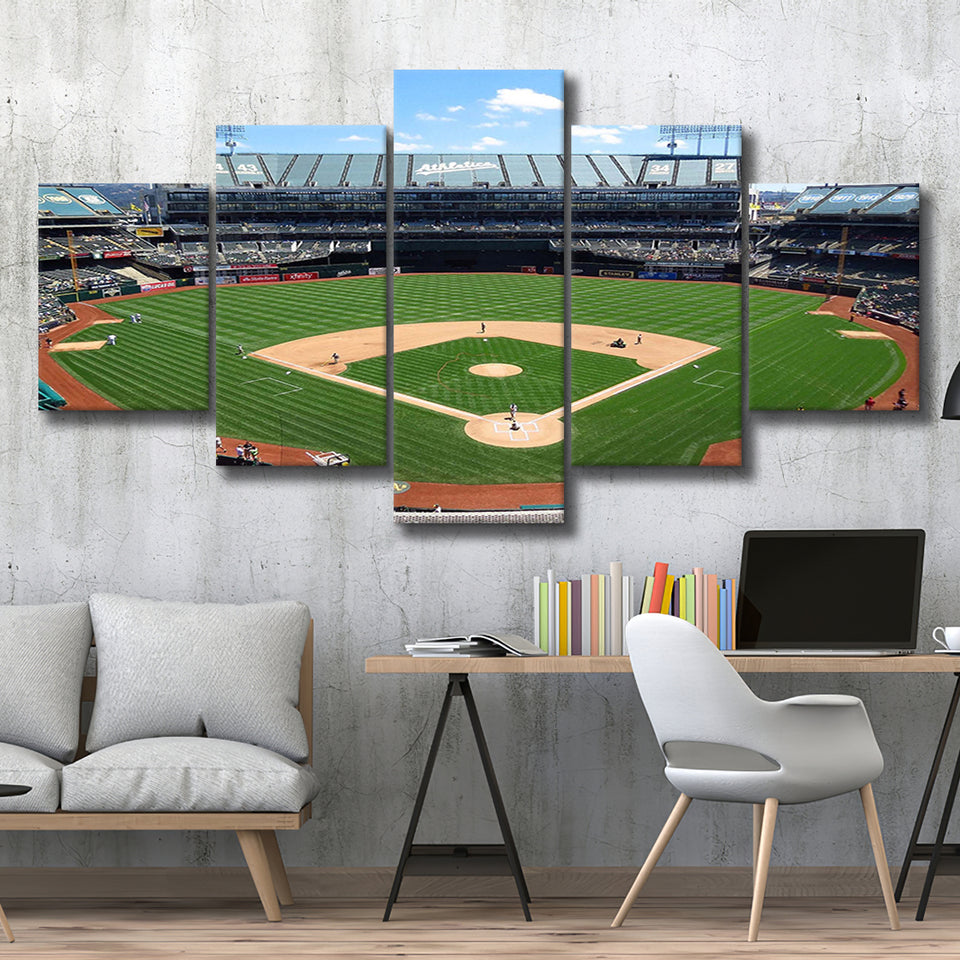 Oakland Athletics Stadium Canvas Prints Oakland Coliseum Wall Art Baseball,Multi Panels,Sport Stadium Art Prints, Fan Gift