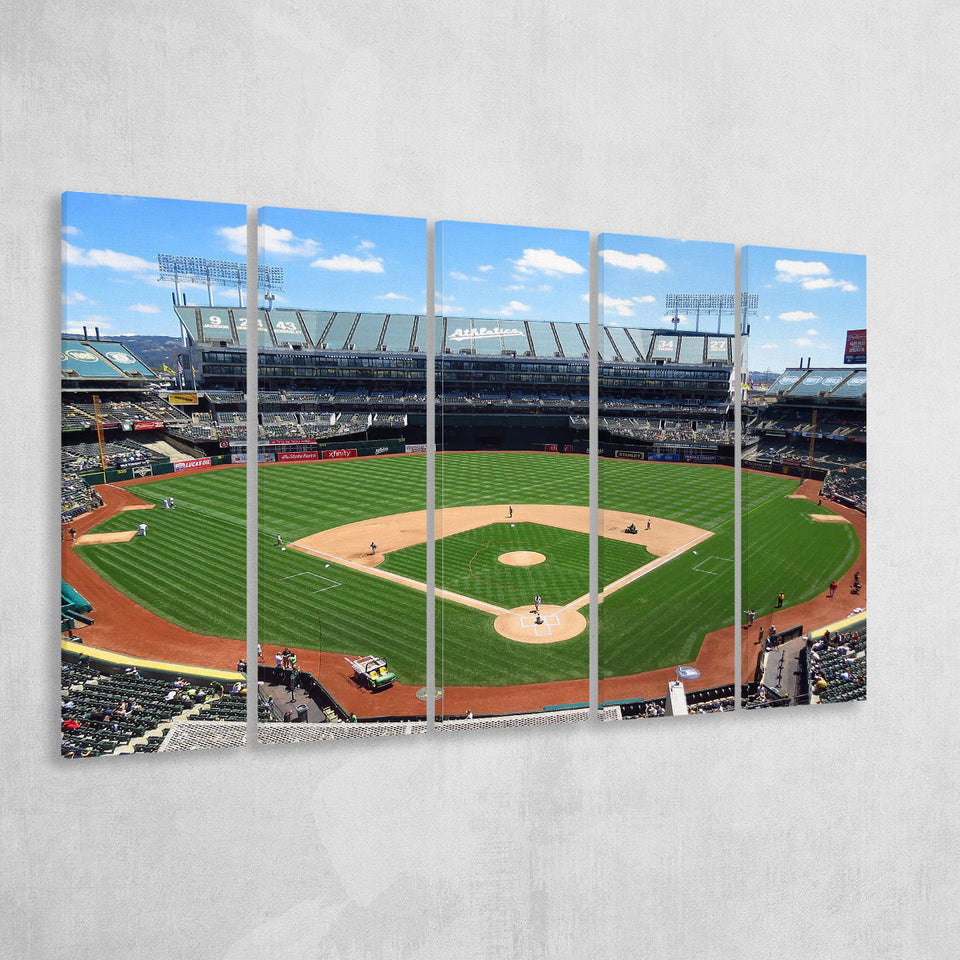 Oakland Athletics Stadium Canvas Prints Oakland Coliseum Wall Art Baseball,Multi Panels B,Sport Stadium Art Prints, Fan Gift