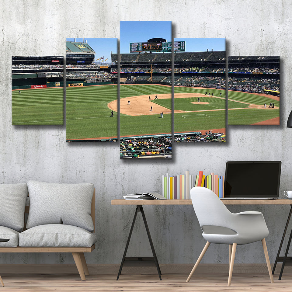 Oakland Athletics Stadium Canvas Prints Oakland Coliseum Wall Art Baseball,Multi Panels,Sport Stadium Art Prints, Fan Gift
