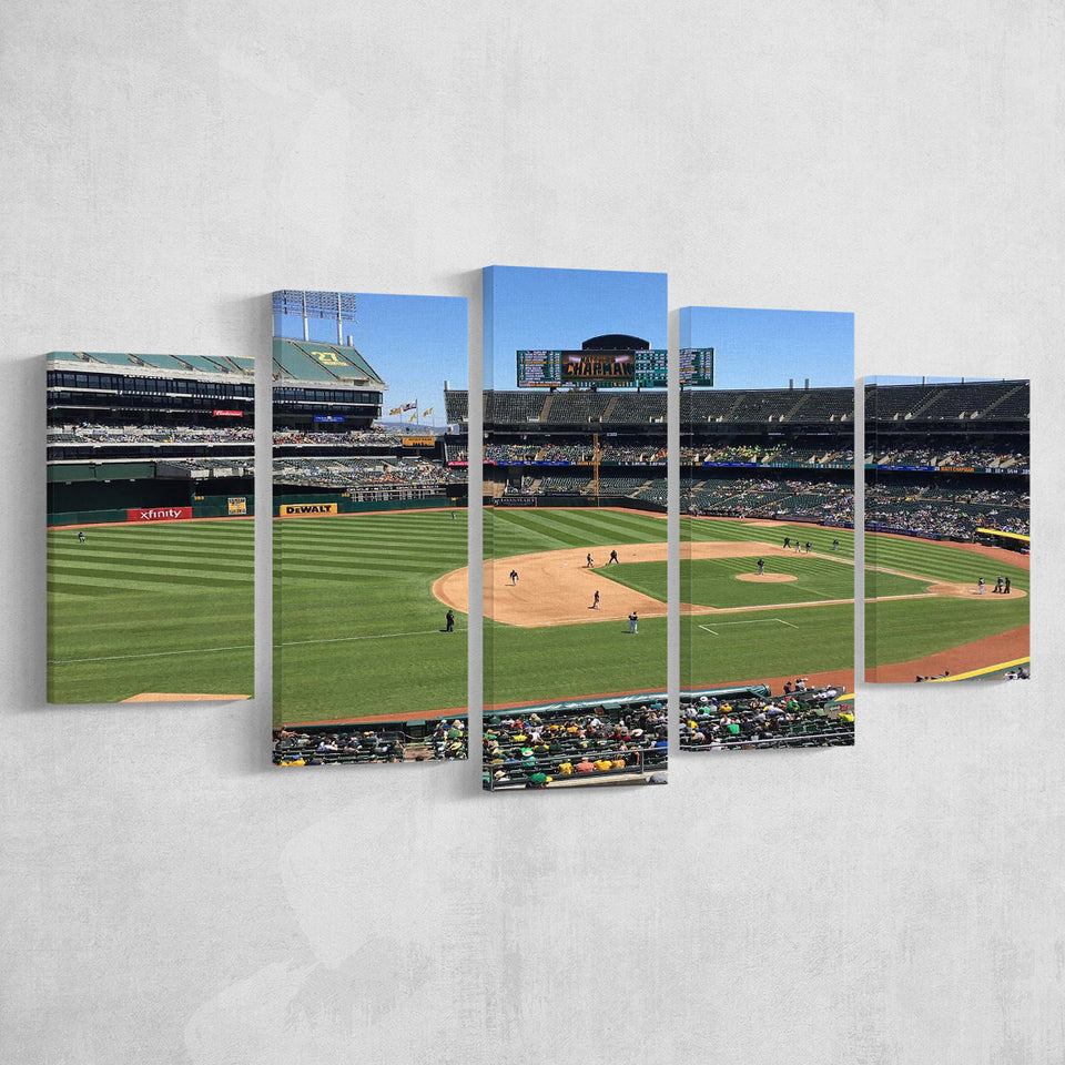 Oakland Athletics Stadium Canvas Prints Oakland Coliseum Wall Art Baseball,Multi Panels,Sport Stadium Art Prints, Fan Gift