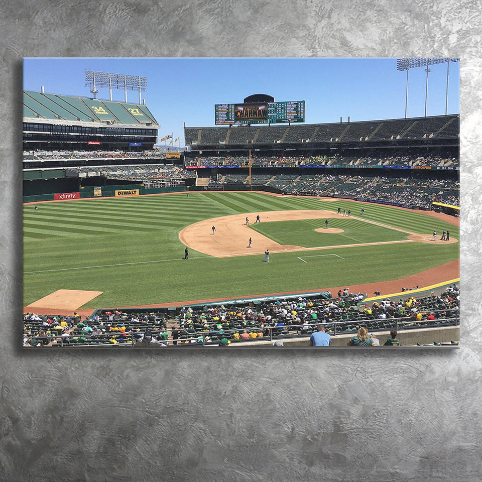 Oakland Athletics Stadium Canvas Prints Oakland Coliseum Wall Art Baseball,Sport Stadium Art Prints, Fan Gift, Wall Decor