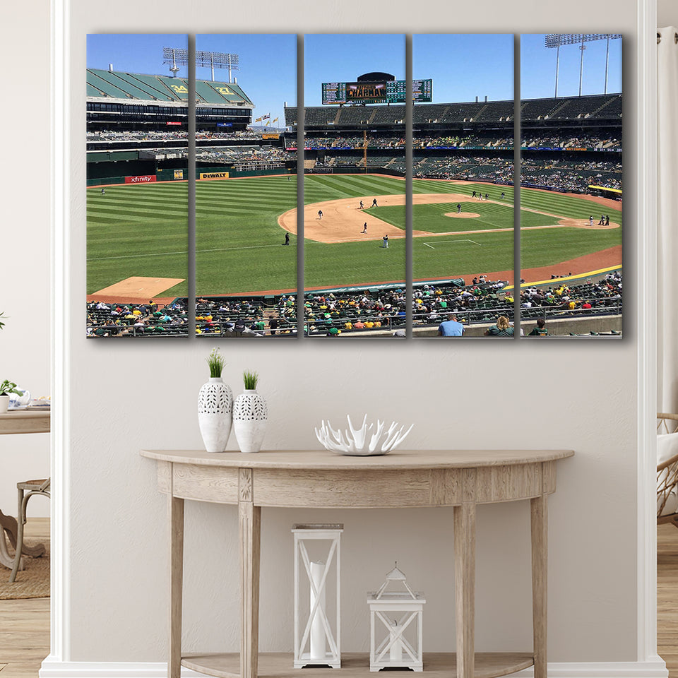 Oakland Athletics Stadium Canvas Prints Oakland Coliseum Wall Art Baseball,Multi Panels B,Sport Stadium Art Prints, Fan Gift