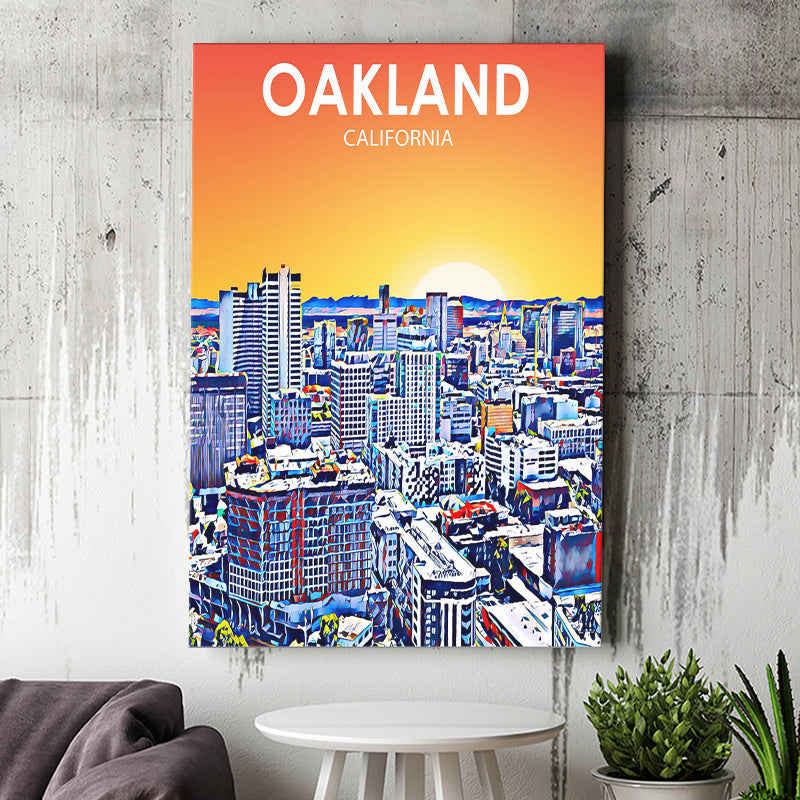 Oakland CA Art ,City Art Print, Large Canvas, Canvas Print Wall Art Home Decor
