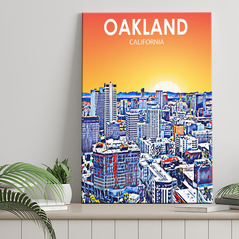 Oakland CA Art ,City Art Print, Large Canvas, Canvas Print Wall Art Home Decor