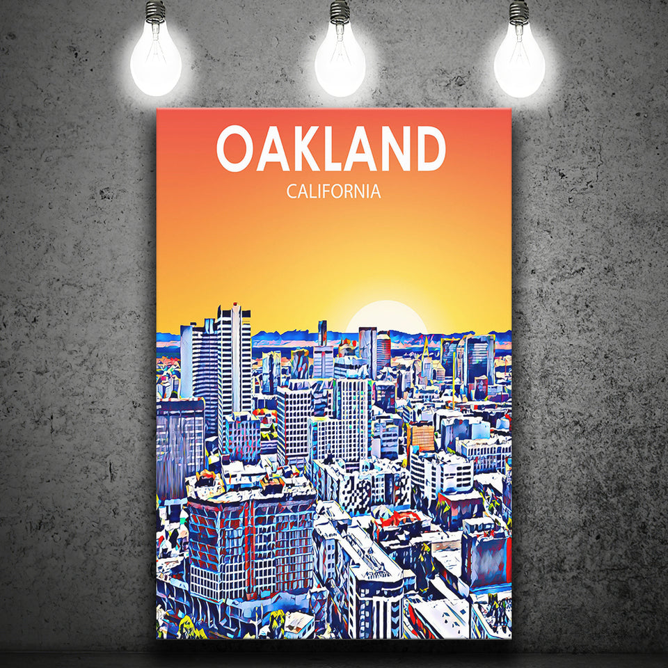 Oakland CA Art ,City Art Print, Large Canvas, Canvas Print Wall Art Home Decor