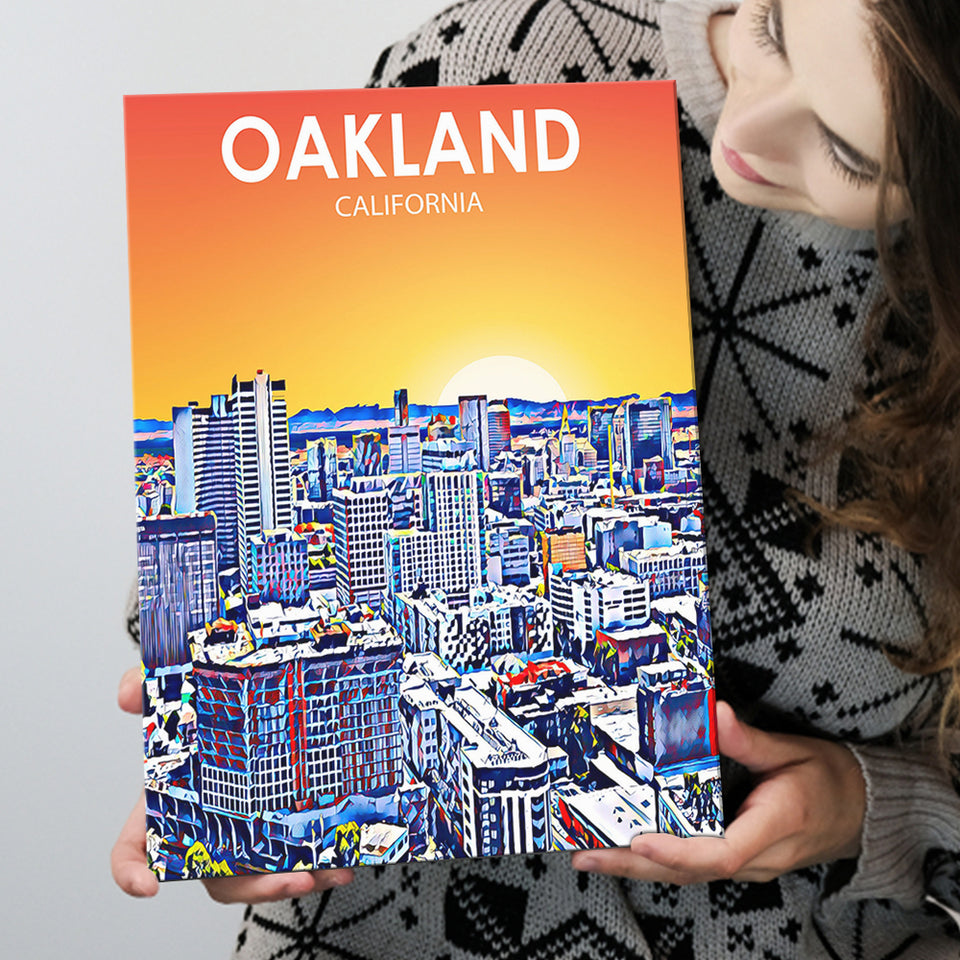 Oakland CA Art ,City Art Print, Large Canvas, Canvas Print Wall Art Home Decor