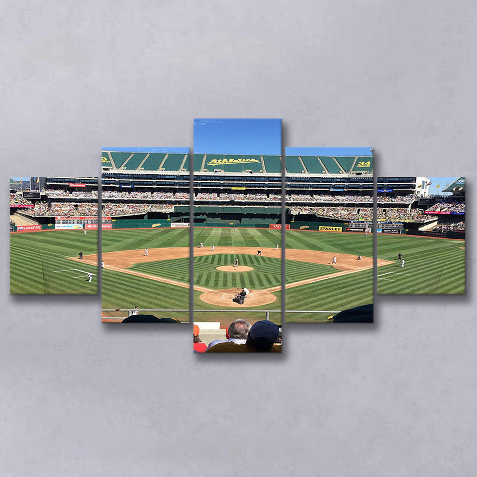 Oakland Coliseum Stadium Canvas Prints Oakland Athletics Wall Art Baseball,Multi Panels,Sport Stadium Art Prints, Fan Gift
