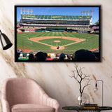 Oakland Coliseum Stadium Framed Canvas Prints Oakland Athletics Wall Art Baseball,Sport Stadium Art Prints, Fan Gift