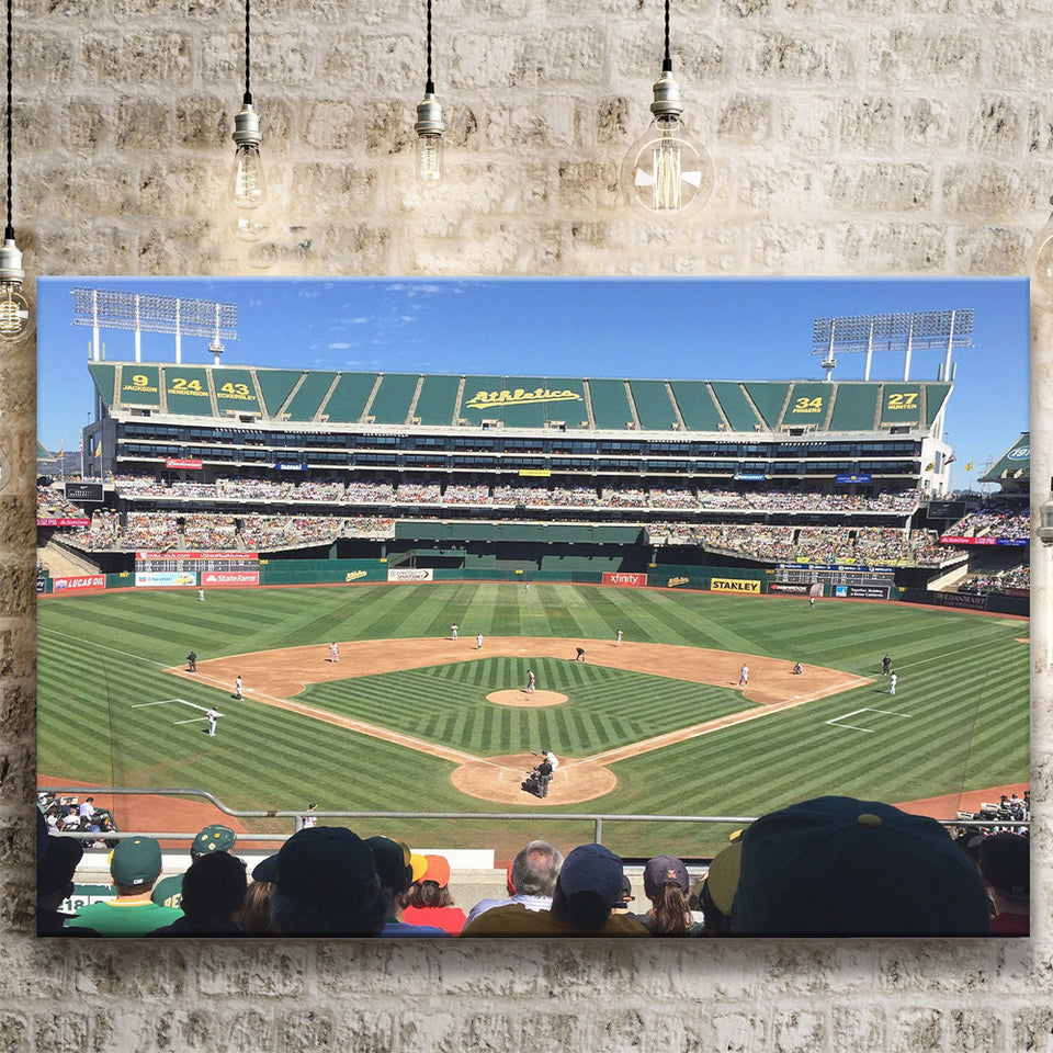 Oakland Coliseum Stadium Canvas Prints Oakland Athletics Wall Art Baseball,Sport Stadium Art Prints, Fan Gift, Wall Decor