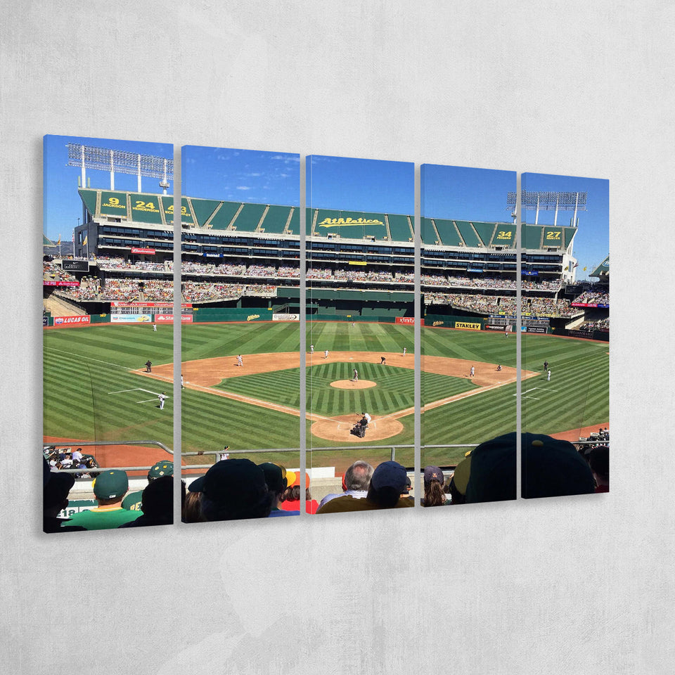 Oakland Coliseum Stadium Canvas Prints Oakland Athletics Wall Art Baseball,Multi Panels B,Sport Stadium Art Prints, Fan Gift