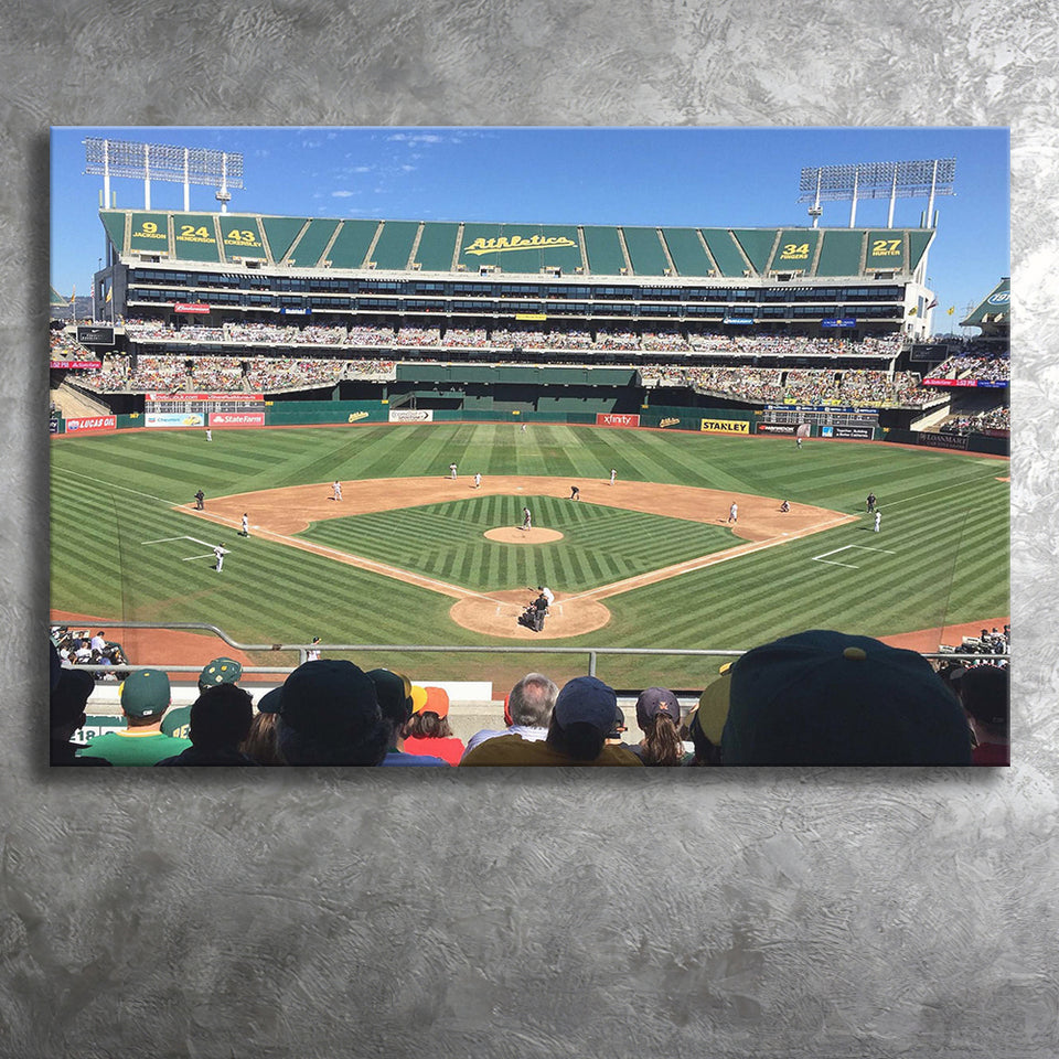 Oakland Coliseum Stadium Canvas Prints Oakland Athletics Wall Art Baseball,Sport Stadium Art Prints, Fan Gift, Wall Decor