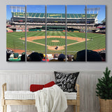 Oakland Coliseum Stadium Canvas Prints Oakland Athletics Wall Art Baseball,Multi Panels B,Sport Stadium Art Prints, Fan Gift