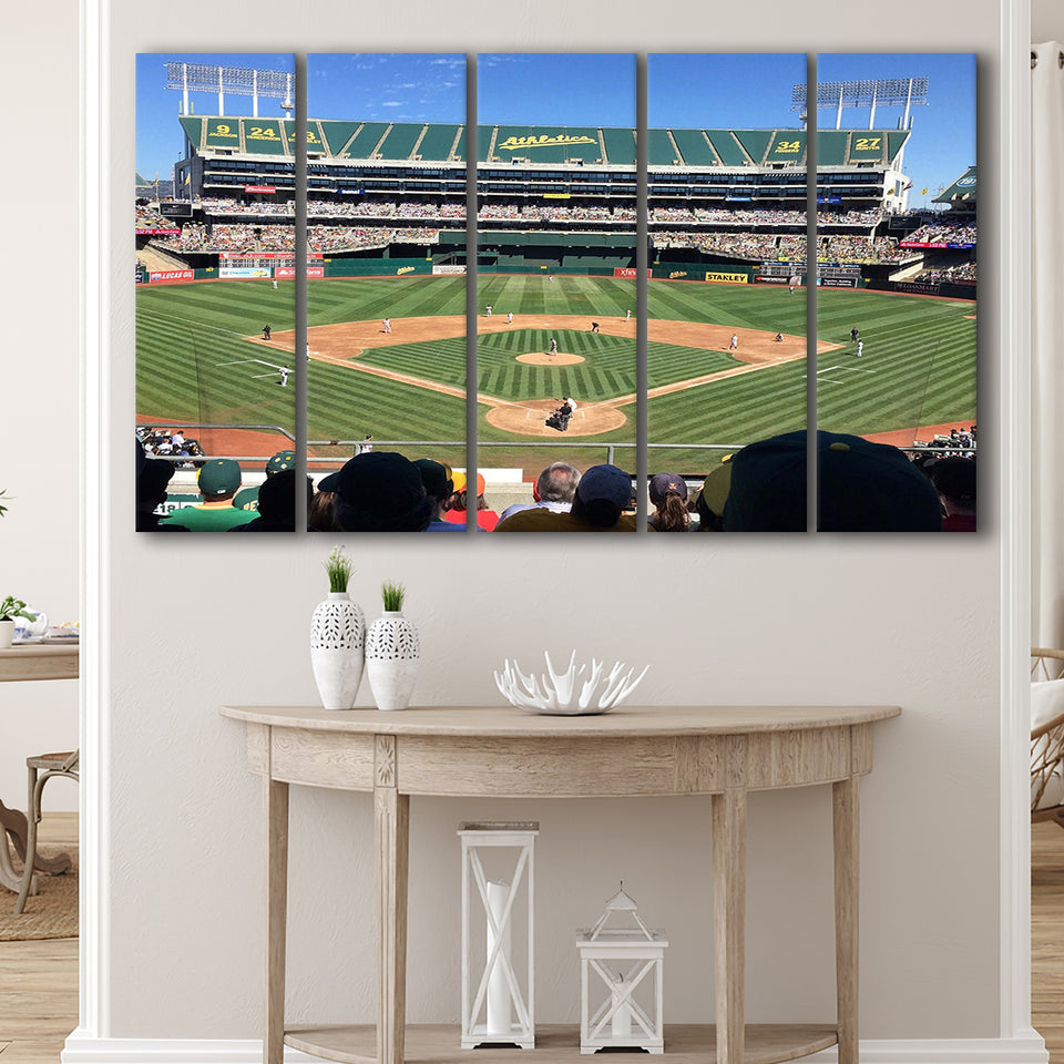 Oakland Coliseum Stadium Canvas Prints Oakland Athletics Wall Art Baseball,Multi Panels B,Sport Stadium Art Prints, Fan Gift