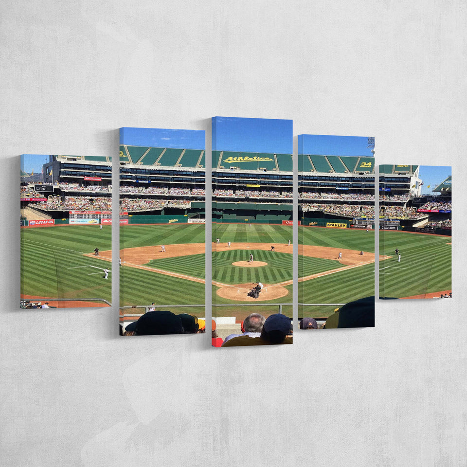 Oakland Coliseum Stadium Canvas Prints Oakland Athletics Wall Art Baseball,Multi Panels,Sport Stadium Art Prints, Fan Gift