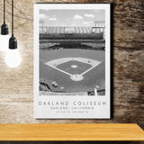 Oakland Coliseum Oakland Athletics Baseball Lovers Black And White Art Canvas Prints Wall Art Home Decor