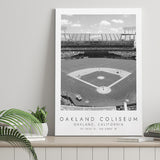 Oakland Coliseum Oakland Athletics Baseball Lovers Black And White Art Canvas Prints Wall Art Home Decor