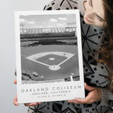 Oakland Coliseum Oakland Athletics Baseball Lovers Black And White Art Canvas Prints Wall Art Home Decor