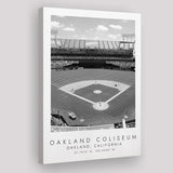 Oakland Coliseum Oakland Athletics Baseball Lovers Black And White Art Canvas Prints Wall Art Home Decor