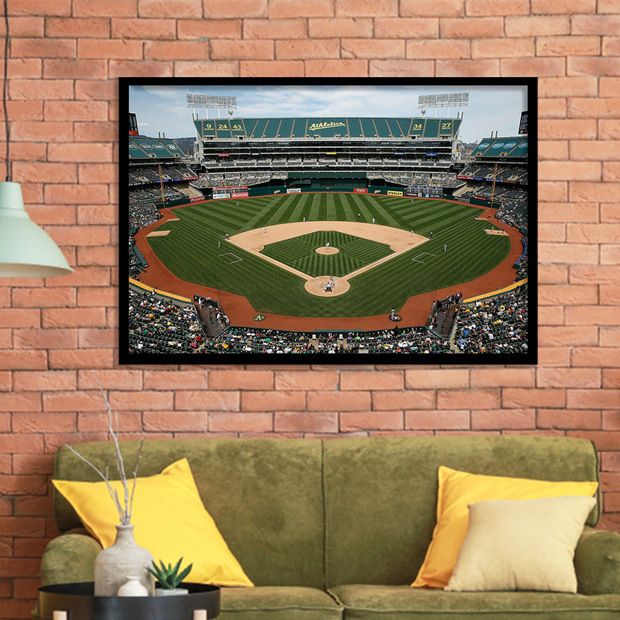 Oakland Coliseum, Stadium Canvas, Sport Art, Gift for him, Framed Art Prints Wall Art Decor, Framed Picture