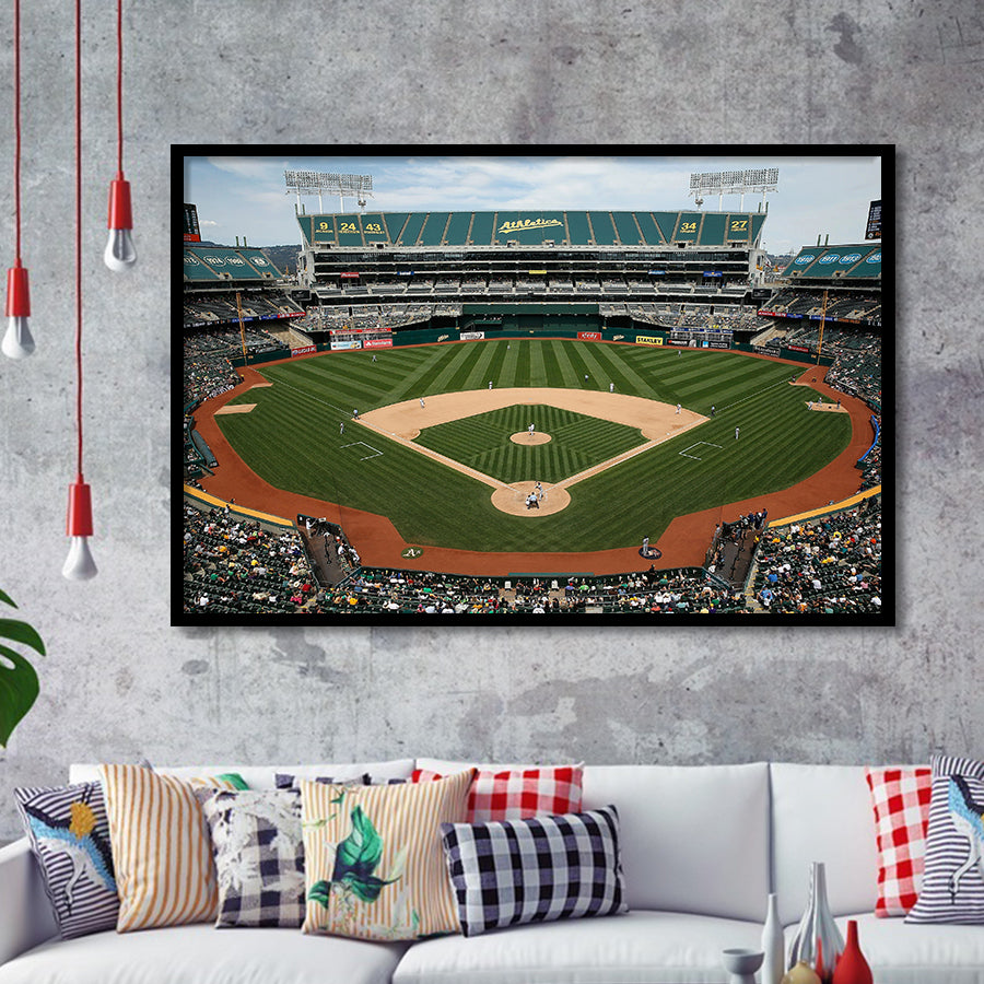 Oakland Coliseum, Stadium Canvas, Sport Art, Gift for him, Framed Art Prints Wall Art Decor, Framed Picture