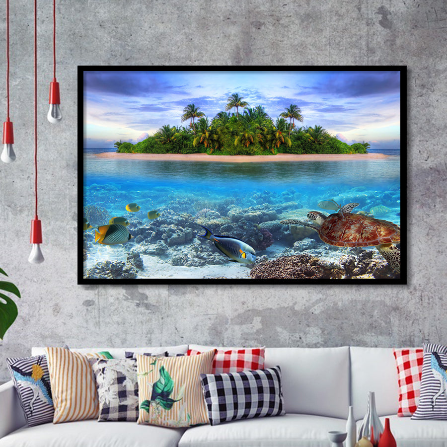 Ocean Beach Framed Art Prints Wall Decor - Painting Art, Black Frame, Home Decor, Prints for Sale