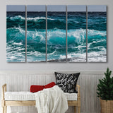 Ocean Canvas Art, Sea Waves 5 Panels B,Large Canvas,Canvas Prints Wall Art Home Decor
